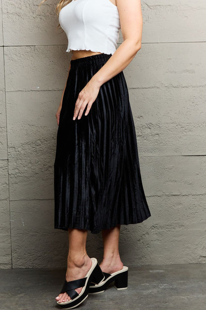 Ninexis Accordion Pleated Flowy Midi Skirt - Shimmervee