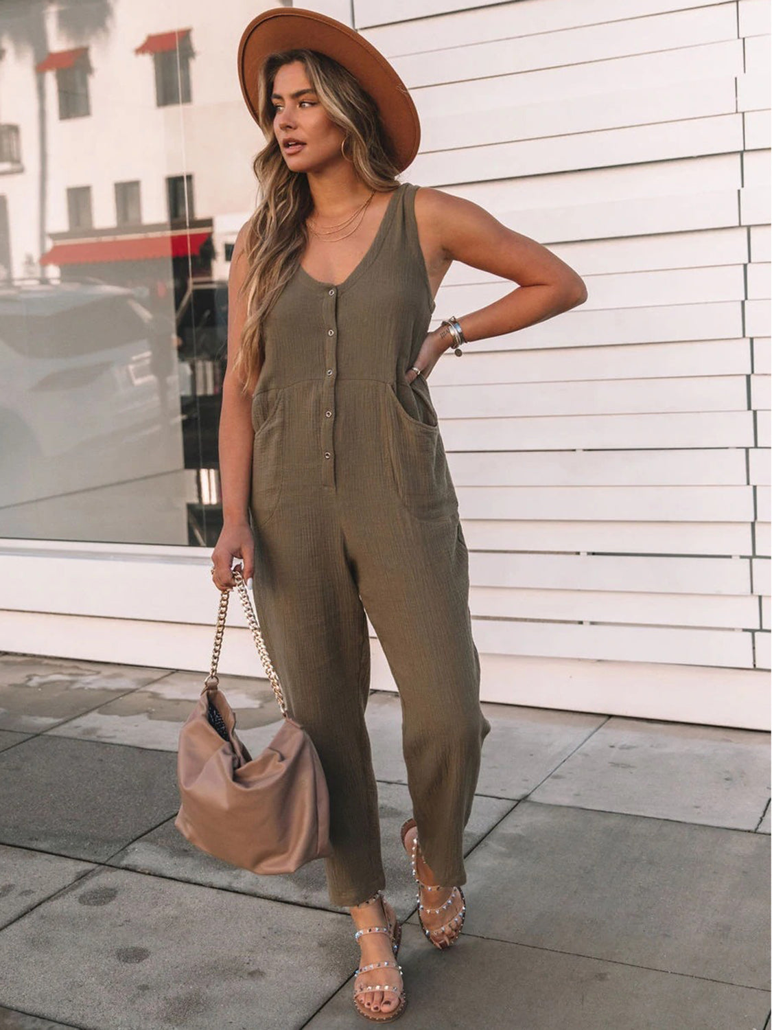 Full Size Scoop Neck Wide Strap Jumpsuit - Shimmervee