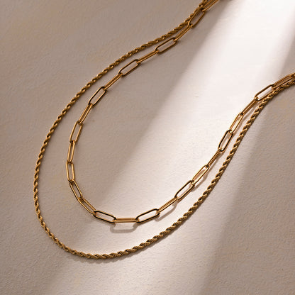 18K Gold-Plated Double Layered Necklace