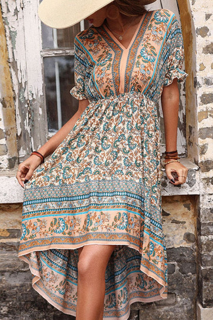 Perfee Bohemian High-Low Open Back Dress - Shimmervee