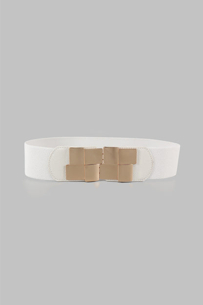 Geometric Buckle Elastic Wide Belt - Shimmervee