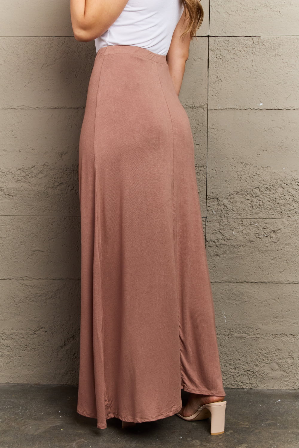 Culture Code For The Day Full Size Flare Maxi Skirt in Chocolate - Shimmervee