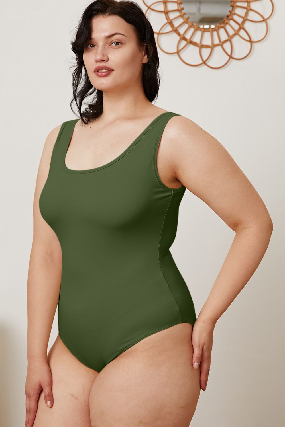 Basic Bae Full Size Square Neck Sleeveless Bodysuit - Shimmervee