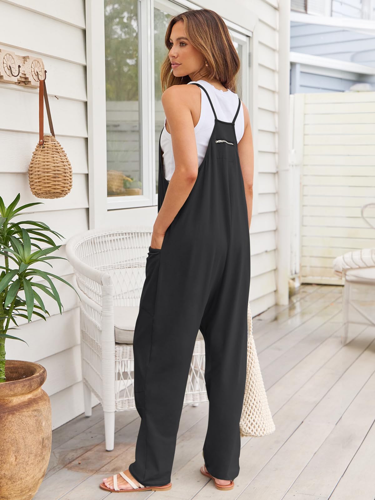 V-Neck Spaghetti Strap Jumpsuit - Shimmervee