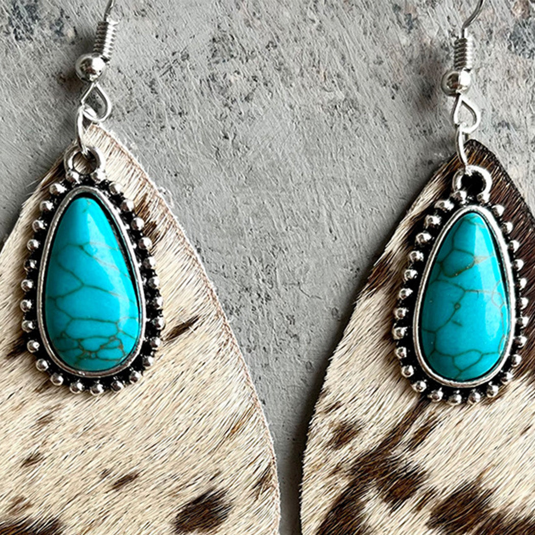 Artificial Turquoise Teardrop Earrings - Shimmervee