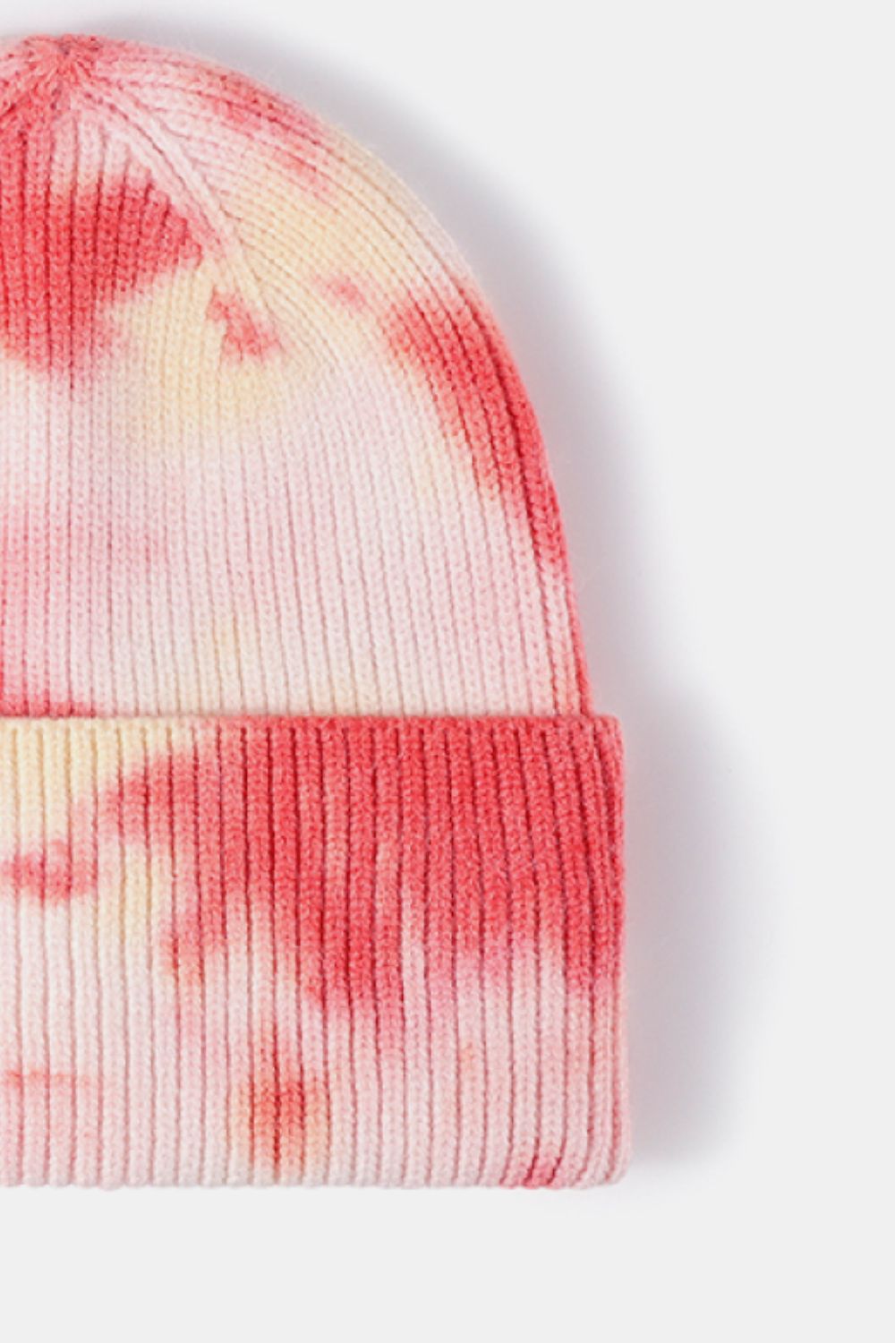 Tie-Dye Cuffed Rib-Knit Beanie Hat - Shimmervee