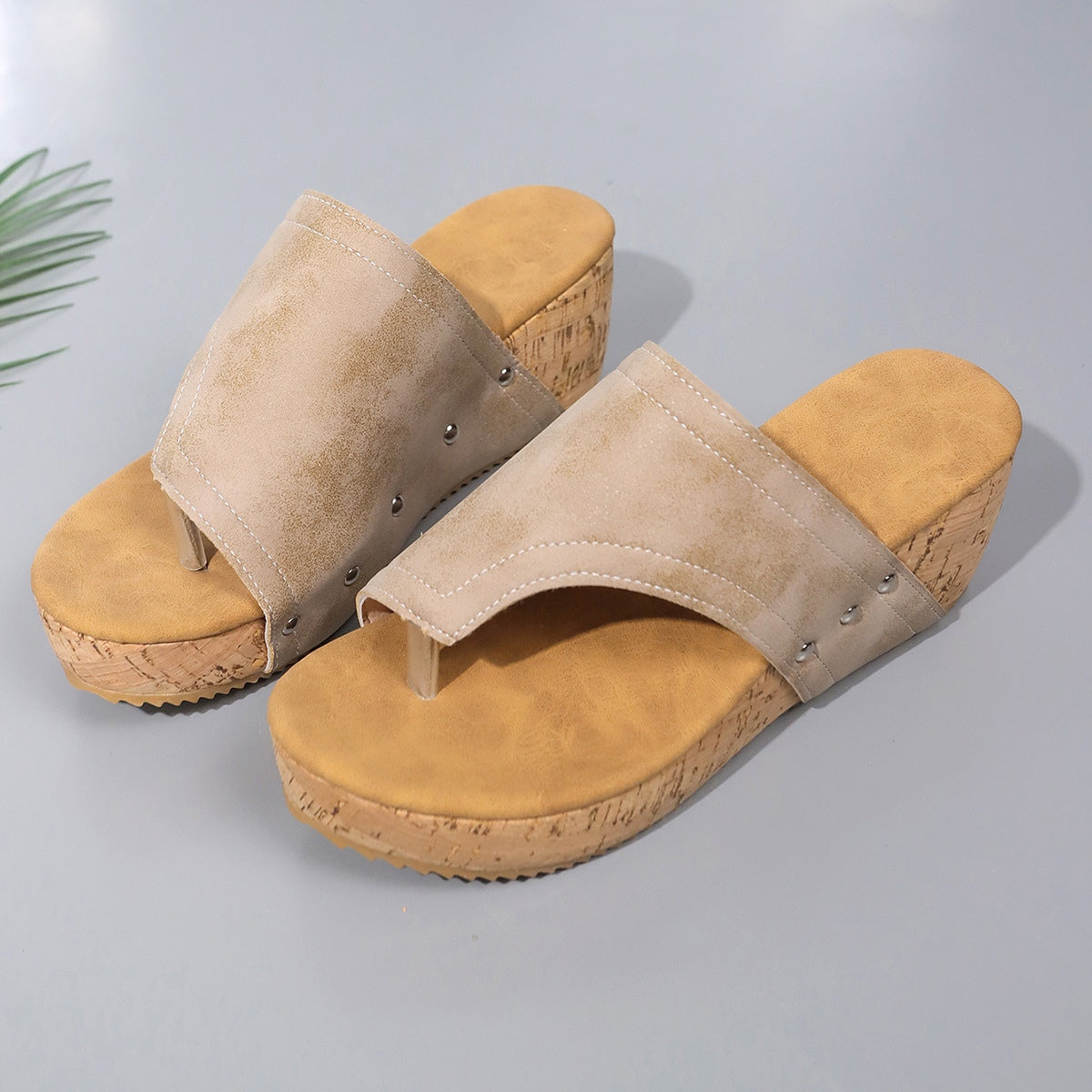 PU Leather Wedge Sandals - Shimmervee