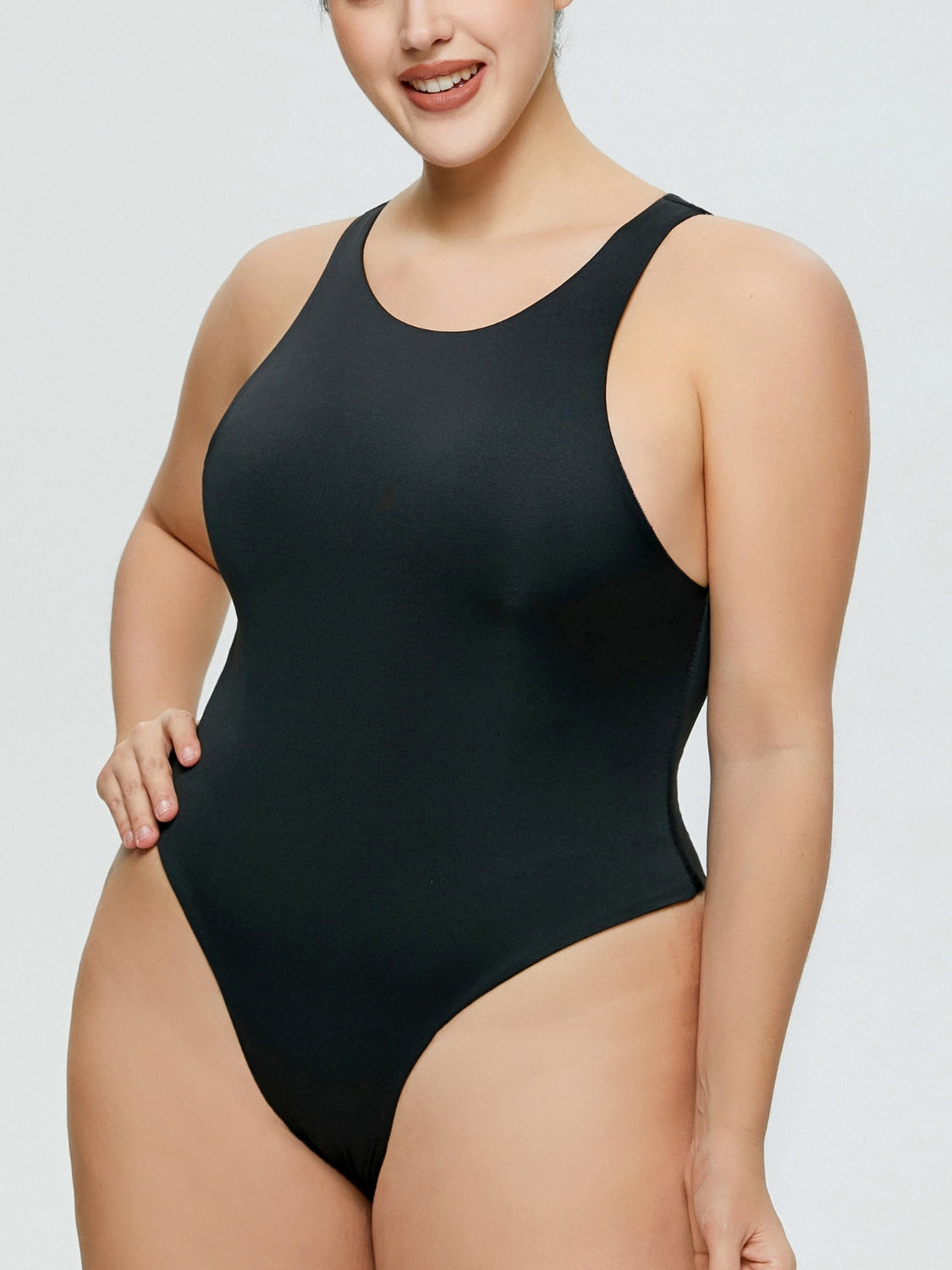 Full Size Round Neck Wide Strap Bodysuit - Shimmervee