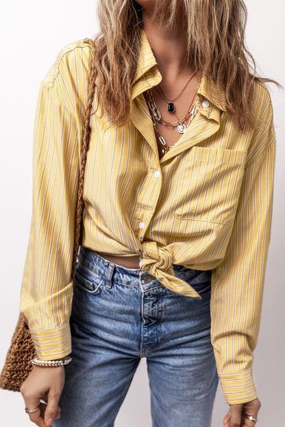 Striped Button Up Long Sleeve Shirt