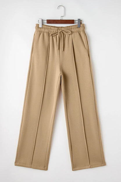 Drawstring Wide Leg Pants with Pockets