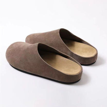 Suede Round Toe Slip-Ons - Shimmervee