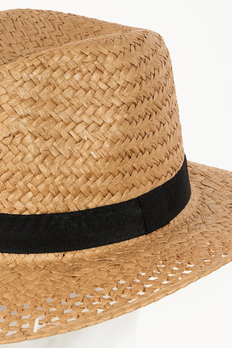 Fame Basket Weave Straw Sun Hat - Shimmervee