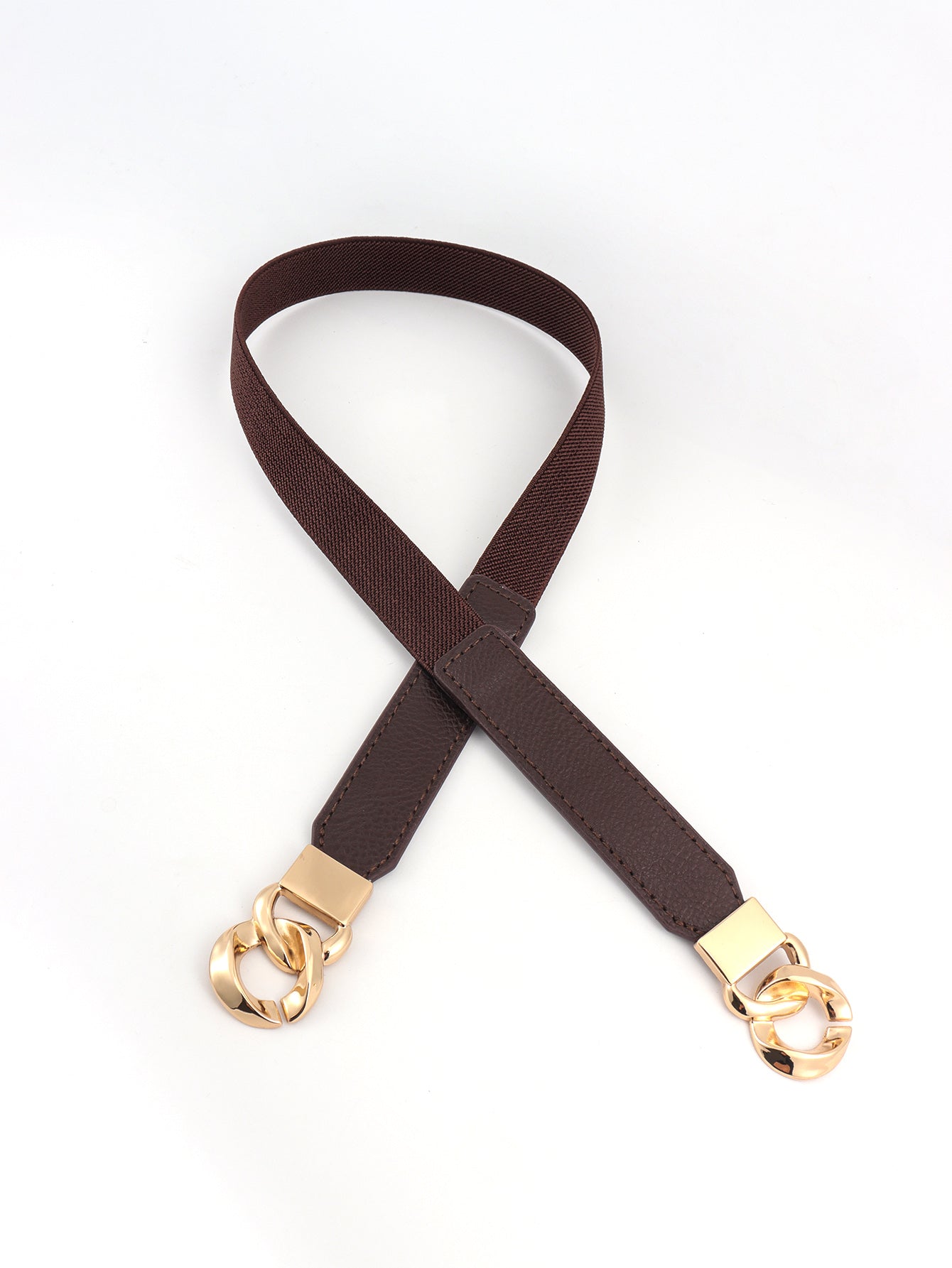 Zinc Alloy Buckle Elastic PU Belt - Shimmervee