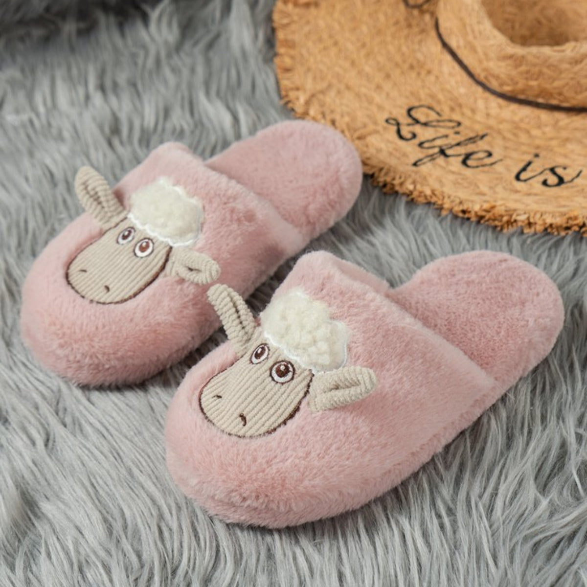 Sheep Round Toe Slippers - Shimmervee