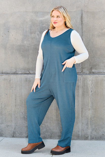 Double Take Full Size Sleeveless Straight Jumpsuit - Shimmervee