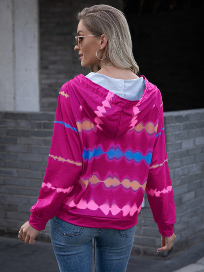 Ivy Lane Tie Dye Raglan Sleeve Hoodie