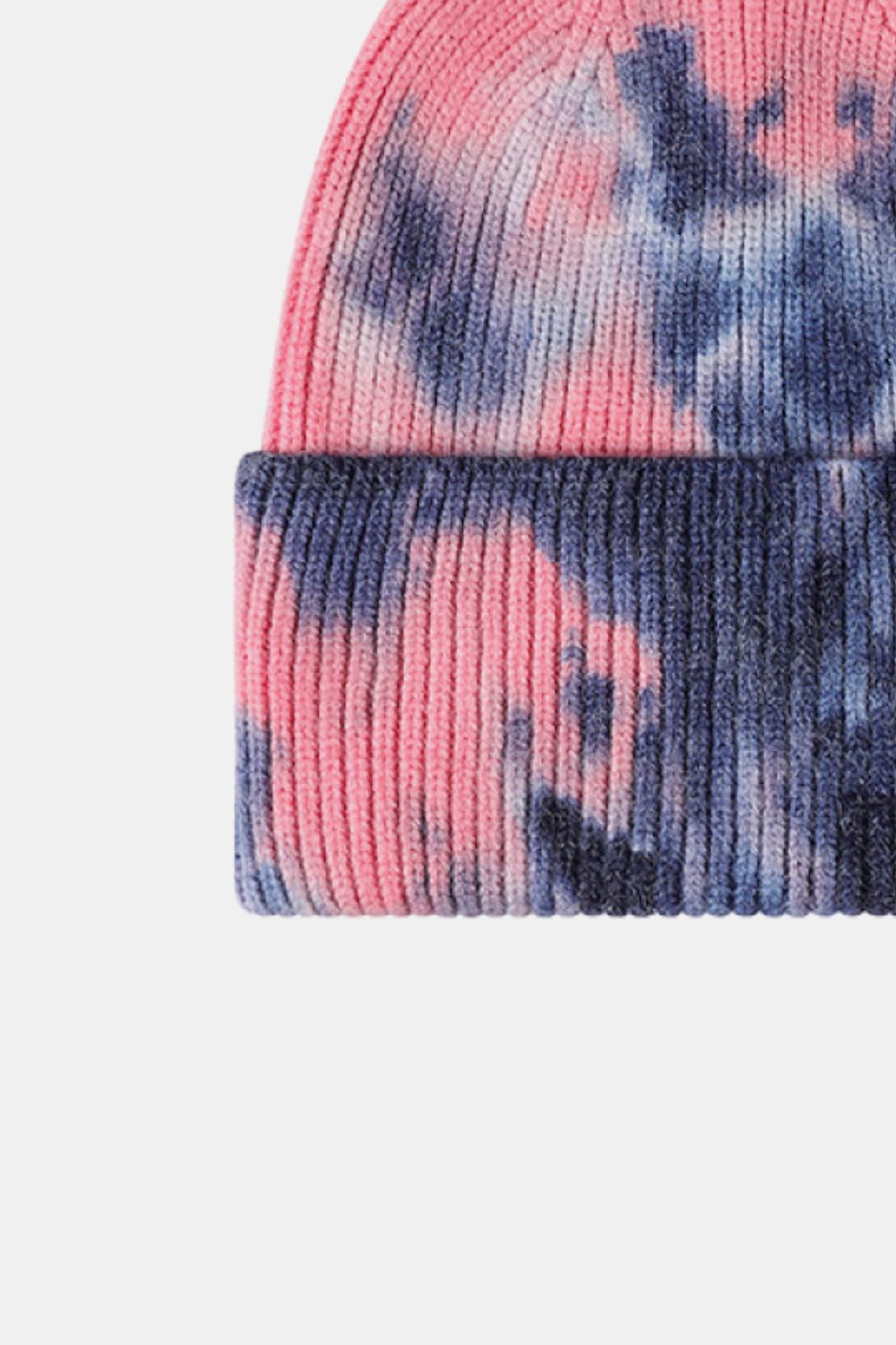 Tie-Dye Cuffed Rib-Knit Beanie Hat - Shimmervee