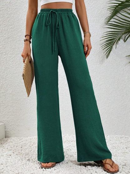 Wide Leg Drawstring Pants