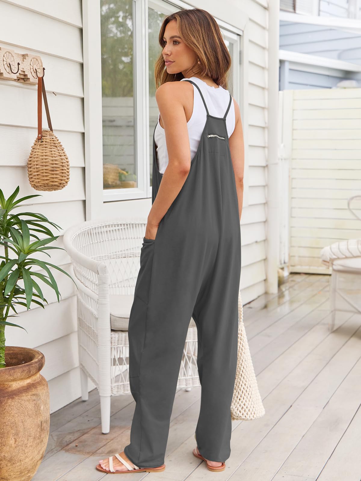 V-Neck Spaghetti Strap Jumpsuit - Shimmervee