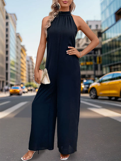 Perfee Tied Grecian Wide Leg Jumpsuit - Shimmervee