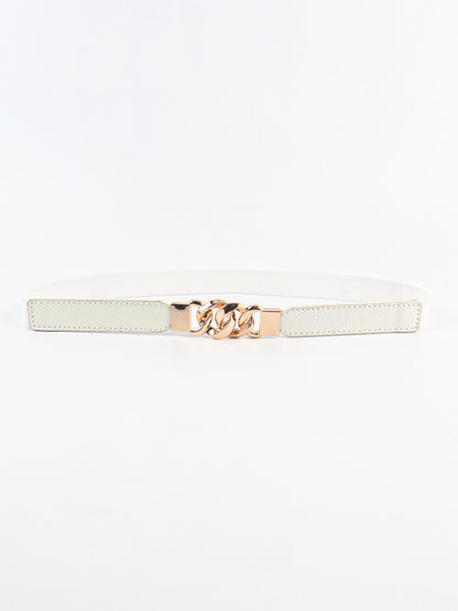 Zinc Alloy Buckle Elastic PU Belt - Shimmervee