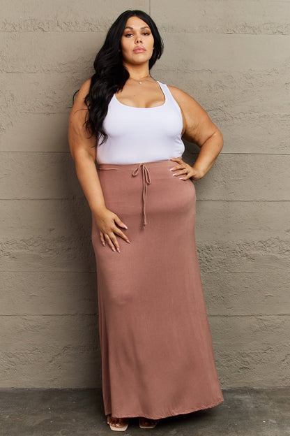 Culture Code For The Day Full Size Flare Maxi Skirt in Chocolate - Shimmervee