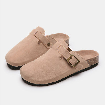 Suede Closed Toe Buckle Slide - Shimmervee