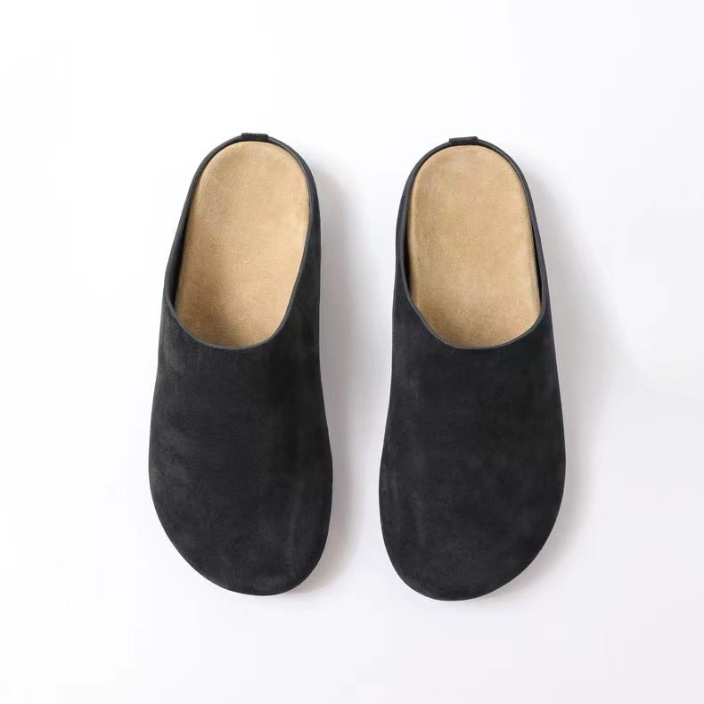 Suede Round Toe Slip-Ons - Shimmervee