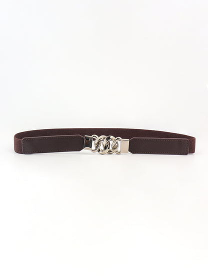 Zinc Alloy Buckle Elastic PU Belt - Shimmervee