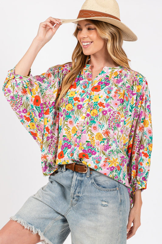 SAGE + FIG Button Down Floral Shirt - Shimmervee