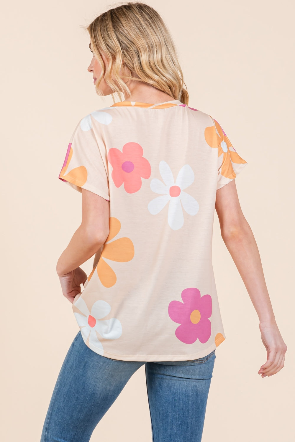 BOMBOM Floral Short Sleeve T-Shirt - Shimmervee