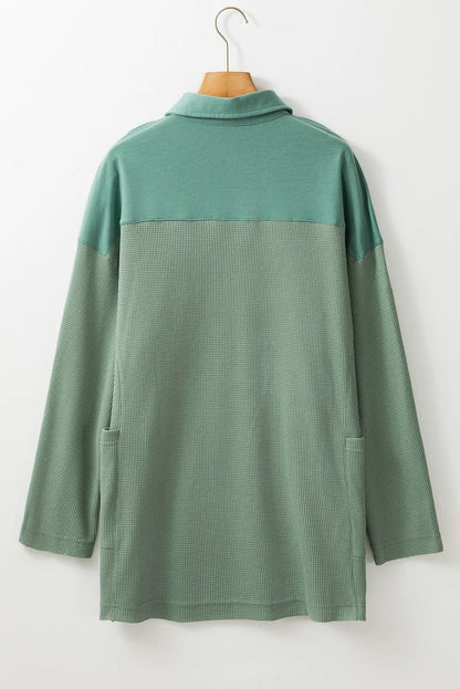 Half Button Long Sleeve Top