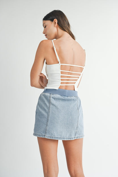 MABLE Strappy Back Cropped Cami - Shimmervee