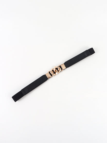 Zinc Alloy Buckle Elastic PU Belt - Shimmervee