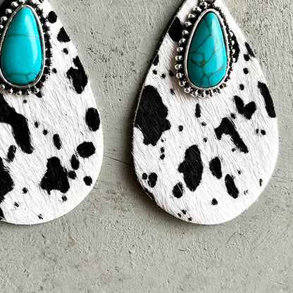 Artificial Turquoise Teardrop Earrings - Shimmervee