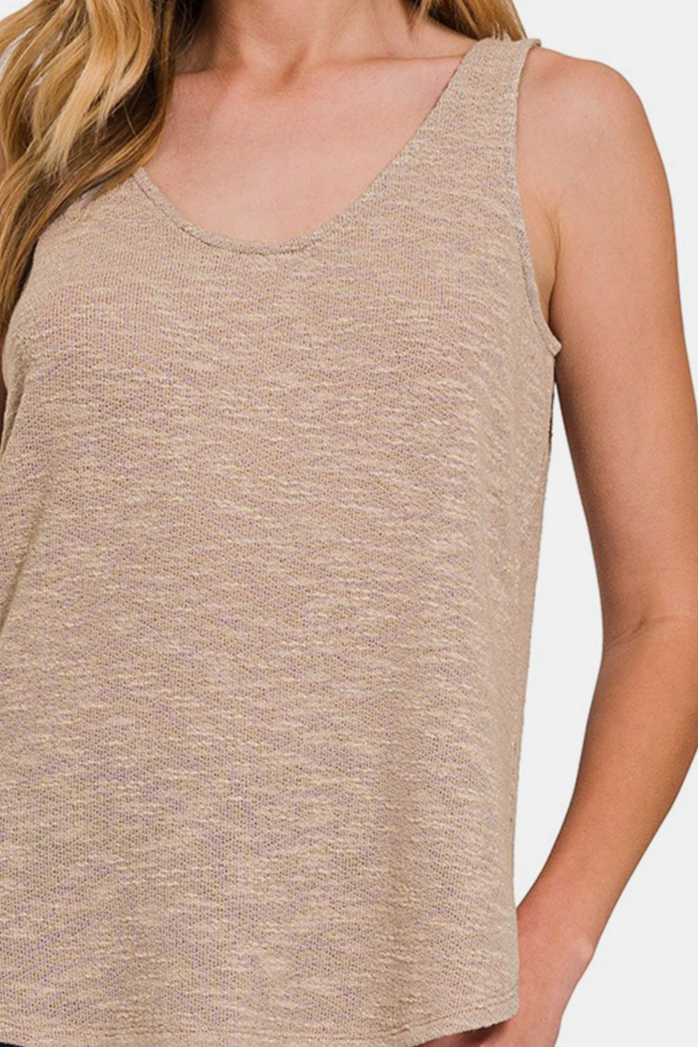 Zenana Curved Hem Round Neck Tank - Shimmervee