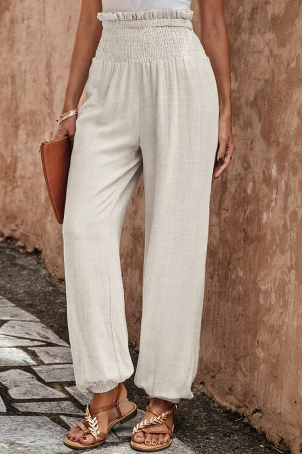 Smocked Waist Joggers