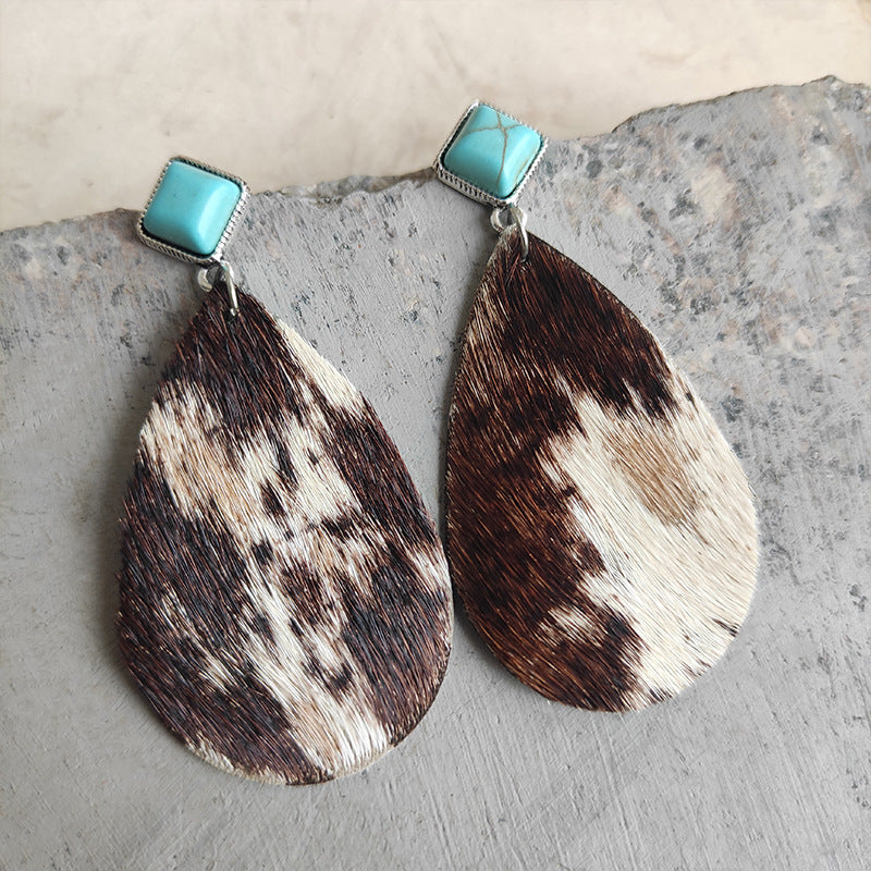 Artificial Turquoise Teardrop Earrings - Shimmervee