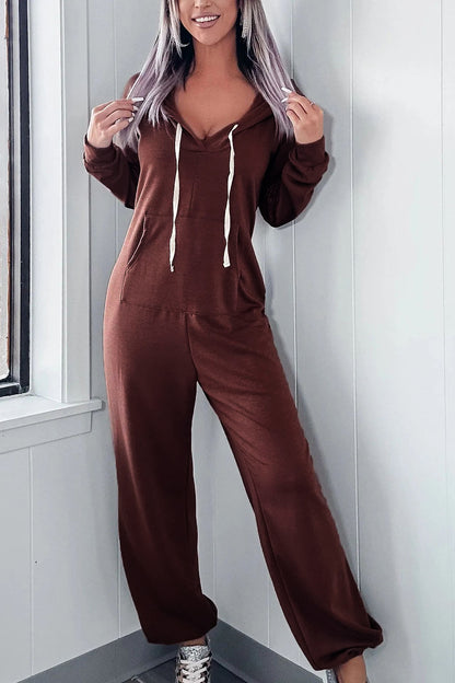 Full Size Drawstring Long Sleeve Jumpsuit - Shimmervee