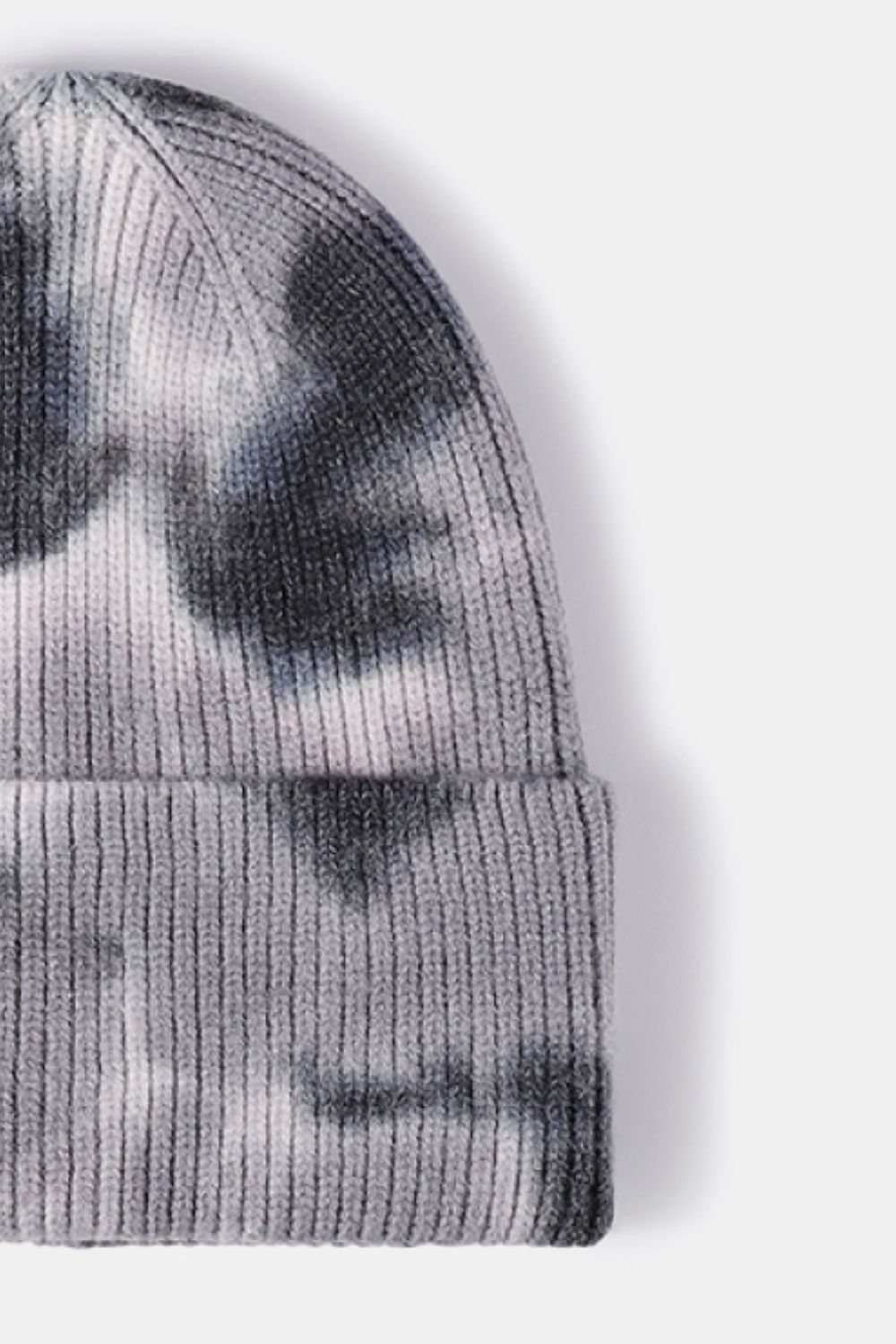 Tie-Dye Cuffed Rib-Knit Beanie Hat - Shimmervee