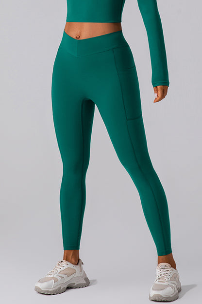 High Waist Active Leggings with Pockets - Shimmervee