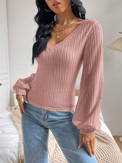 Honey V-Neck Long Sleeve T-Shirt - Shimmervee