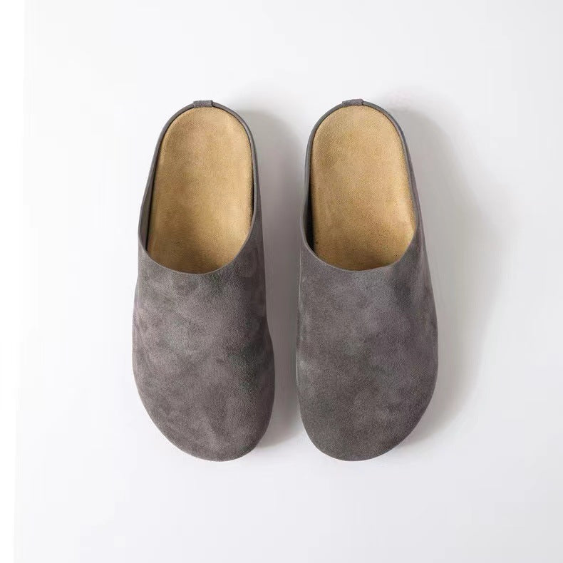 Suede Round Toe Slip-Ons - Shimmervee