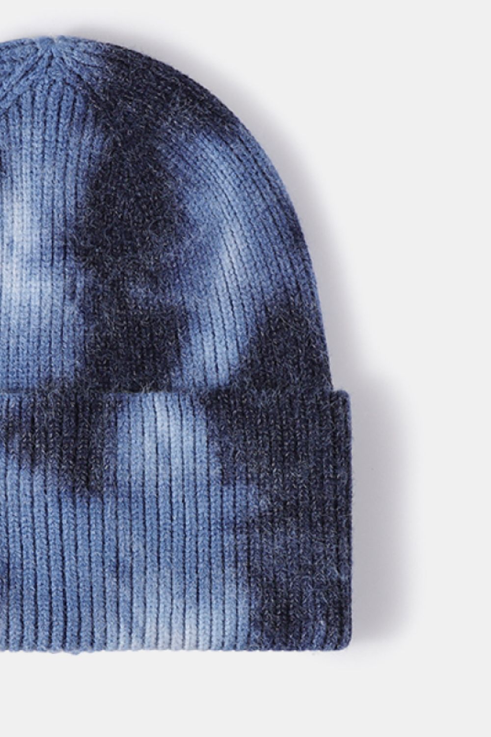 Tie-Dye Cuffed Rib-Knit Beanie Hat - Shimmervee