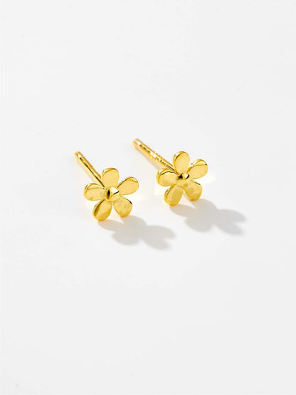 925 Sterling Silver Flower Shape Stud Earrings