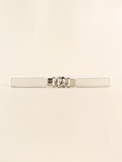 Zinc Alloy Buckle Elastic PU Belt - Shimmervee