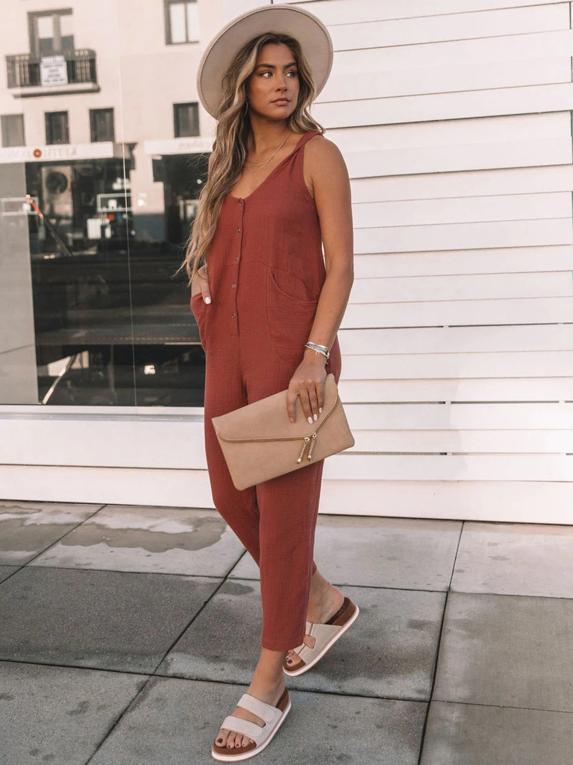 Full Size Scoop Neck Wide Strap Jumpsuit - Shimmervee