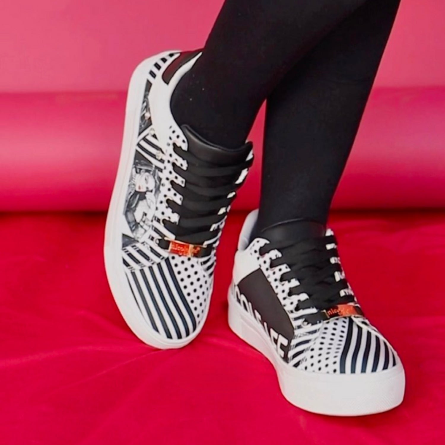 Nicole Lee USA Printed Vegan Leather Lace Up Sneaker - Shimmervee