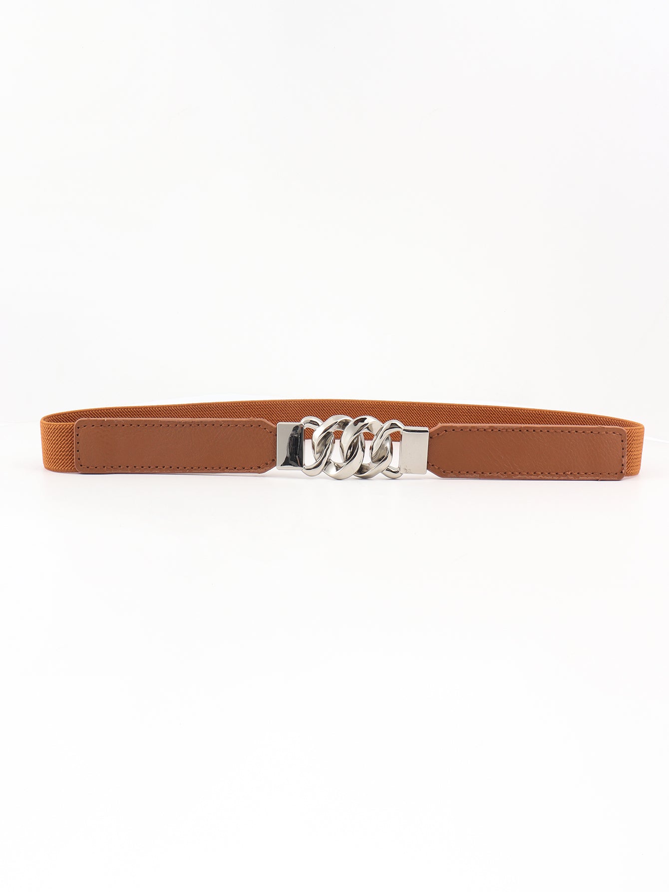 Zinc Alloy Buckle Elastic PU Belt - Shimmervee