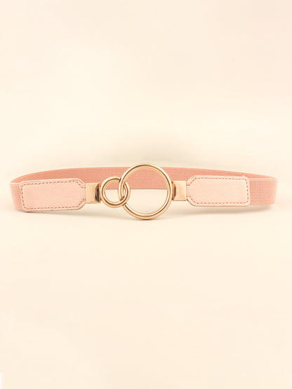 Double Ring Buckle Elastic PU Belt